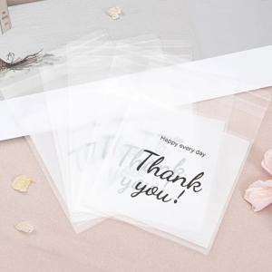 사탕 쿠키 포장 플라스틱 접착 파우치, 감사 선물 가방, 결혼식 생일 축하, 중소 비즈니스 용품, 50-100 개