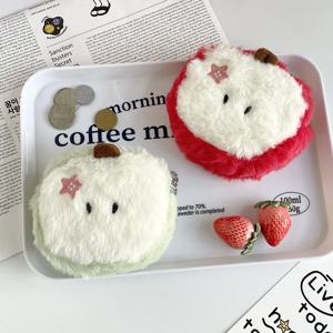 Kawaii 만화 미니 애플 플러시 제로 지갑 소녀 귀여운 플러시 동전 지갑 키 보관 가방 어린이 휴일 파티 선물