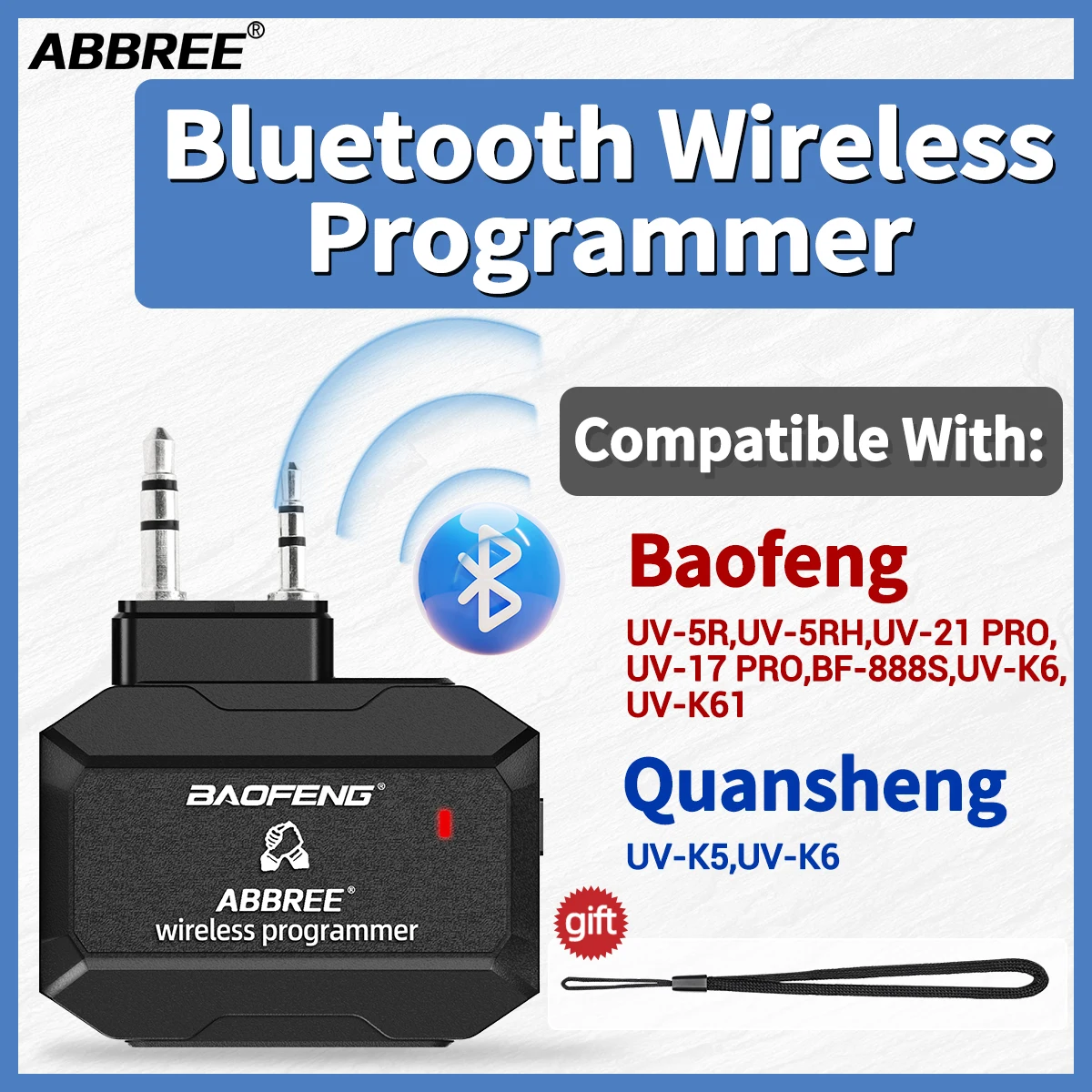 워키 토키 플러그 앤 플레이 전화 APP 프로그래밍을위한 Baofeng Bluetooth 무선 프로그래머 UV5R BF888S Quansheng UVK5