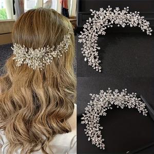 크리스탈 라인 석 신부 웨딩 머리띠 우아한 여자를위한 티아라 Hairbands 신부 신부 웨딩 헤어 액세서리 헤드 피스