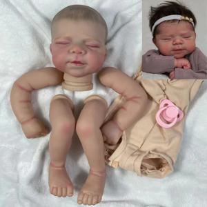 18 인치 Reborn Pascale 3D 페인트 스킨 키트 뿌리 속눈썹과 천 바디 조립되지 않은 Reborn Baby Doll 부품 DIY Molds