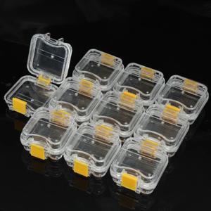 10/50pcs 가방 틀니 보관 재료 내부 투명 유연한 필름이있는 작은 치과 크라운 상자 플라스틱 치아 도구