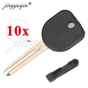 Jingyuqin 10PCS 트랜스 폰더 점화 Uncut Key B111 Chevrolet Epica Cruze v 칩 그루브 빈 쉘용 오른쪽 블레이드 서클 플러스