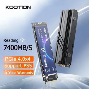 KOOTION X16Plus SSD NVMe M2 내장 솔리드 스테이트 하드 디스크, PCIe 4.0x4 2280 SSD M.2 드라이브, PS5 노트북 PC용, 1TB, 2TB, 512GB