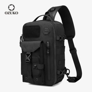 OZUKO 대용량 어깨 가방 남성 방수 가슴 가방 전술 슬링 메신저 가방 남성 야외 스포츠 크로스 바디 백