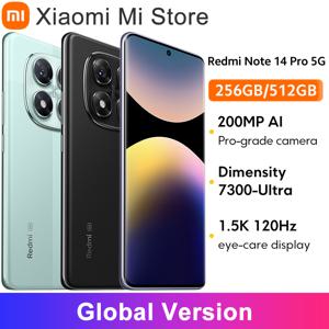 글로벌 버전 샤오미 레드미 스마트폰, MediaTek Dimensity 7300-Ultra 200MP AI 카메라, NFC 6.67 인치 AMOLED 디스플레이, IP68, 노트 14 프로 5G