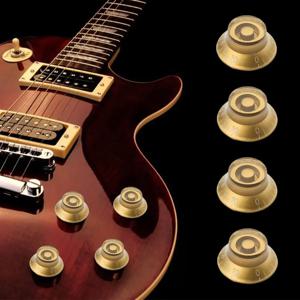 일렉트릭 기타 베이스 볼륨 손잡이 모자 모양 속도 튜닝 컨트롤 골드 화이트 숫자 Les Paul LP 용 플라스틱 스위치