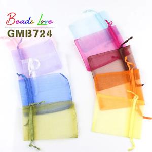 50 개/몫 5x7cm 7x9cm 9x12cm 10x15cm Drawstring Organza 가방 보석 포장 가방 캔디 웨딩 가방 도매 선물 파우치