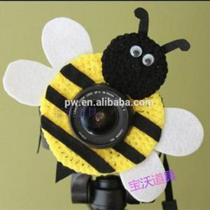 카메라 컴패니언 핸드메이드 크로셰 니트, 만화 동물 렌즈, 버디 사진 액세서리, 신생아 사진 소품