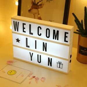 A4 A5 A6 DIY 편지 LED 조합 라이트 박스 야간 조명 USB/AA 배터리 구동 기호 카드 테이블 램프 메시지 보드