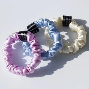 100% 순수 멀 베리 실크 Scrunchies 헤어 넥타이 여성용 고무 밴드 소녀 작은 탄성 포니 테일 홀더 손상 없음 19 Momme 1.5CM