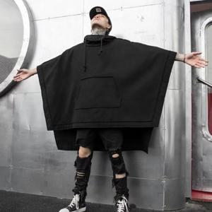 ARENS Techwear 블랙 오버 사이즈 후드 티 스웨터 헐렁한 트렌치 코트 Anorak Men Goth 펑크 일본 streetwear 힙합 고딕