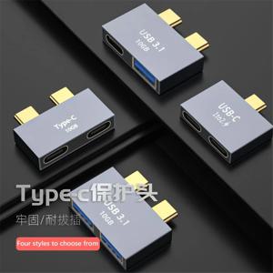 MacBook Thunderbolt 3 USB C 허브용 Type-C 전송 확장 도크 어댑터 노트북 PC 익스텐더용 듀얼 Type-C 합금 어댑터