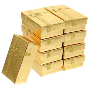 24Pcs 보석 상자 EarEarring 선물 상자 보석 선물 상자 귀걸이 상자 포장 상자 (빨간색/황금색)