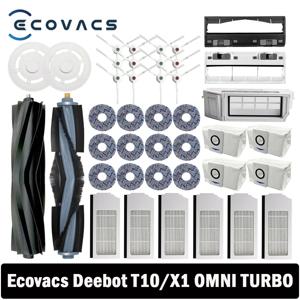 Ecovacs Deebot X1 OMNI / T10 OMNI 로봇 진공 청소기 예비 부품, 고무/사이드 브러시, 커버, Hepa 필터, 걸레 걸레, 먼지 봉투