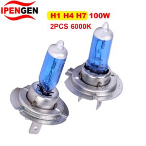 2Pcs 슈퍼 LED 전구 화이트 12V H1 H4 H7 헤드 램프 키트 100W 6000K 자동차 자동 램프 크세논 램프 슈퍼 밝은 할로겐 자동차 헤드 라이트