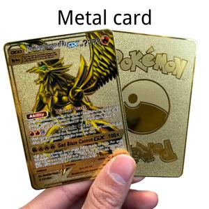 10000 Arceus Vmax DIY 황금 포켓몬 카드 스페인어 철 금속 Pokmo 편지 어린이 선물 게임 컬렉션 카드