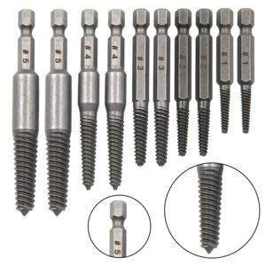 10pc 육각 생크 깨진 머리 나사 추출기 나사 전기 드릴 도구 세트를 꺼내기위한 깨진 머리 스크루 드라이버