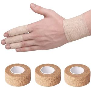 3pcs 자체 접착 일회용 탄성 붕대 2.5cm * 4.5m 핸들 튜브 강화 거즈 테이프 응급 처치 도구 문신 액세서리