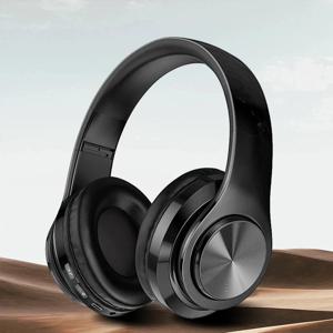 무선 Bluetooth 5.0 헤드폰(마이크 포함) 온이어 헤드셋 스테레오 사운드 이어폰 스포츠 게임 접이식 헤드폰 게임