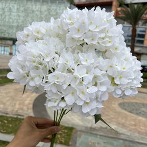 대형 인공 수국 Macrophylla 정말 큰 머리를 만지고 DIY 신부 꽃다발 홈 가든 웨딩 파티 장식 액세서리
