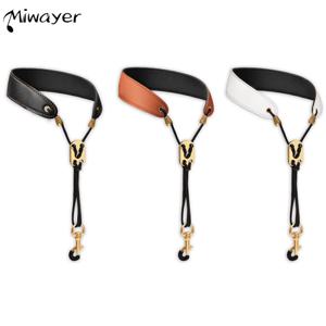 Miwayer 색소폰 넥 스트랩 전문 색소폰 하네스 가죽 패딩 소프트 넥 슬링 바리톤 알토 테너 소프라노 바리톤