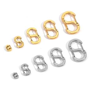 스테인레스 스틸 버클 용수철 스냅 후크 카라비너 목걸이 커넥터, DIY 쥬얼리 제작용, 글자 S 랍스터 걸쇠, 4 개