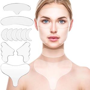 재사용 가능한 주름 방지 눈 턱 이마 스킨 케어 패드 100% 의료용 실리콘 재사용 가능한 얼굴 리프팅 보이지 않는 패치