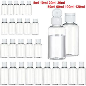 3/5/10Pcs 여행 병 5ml/10ml/30ml/50ml/60ml/100ml/120ml 메이크업 빈 플라스틱 병 액체 로션 크림에 대 한 플립 캡