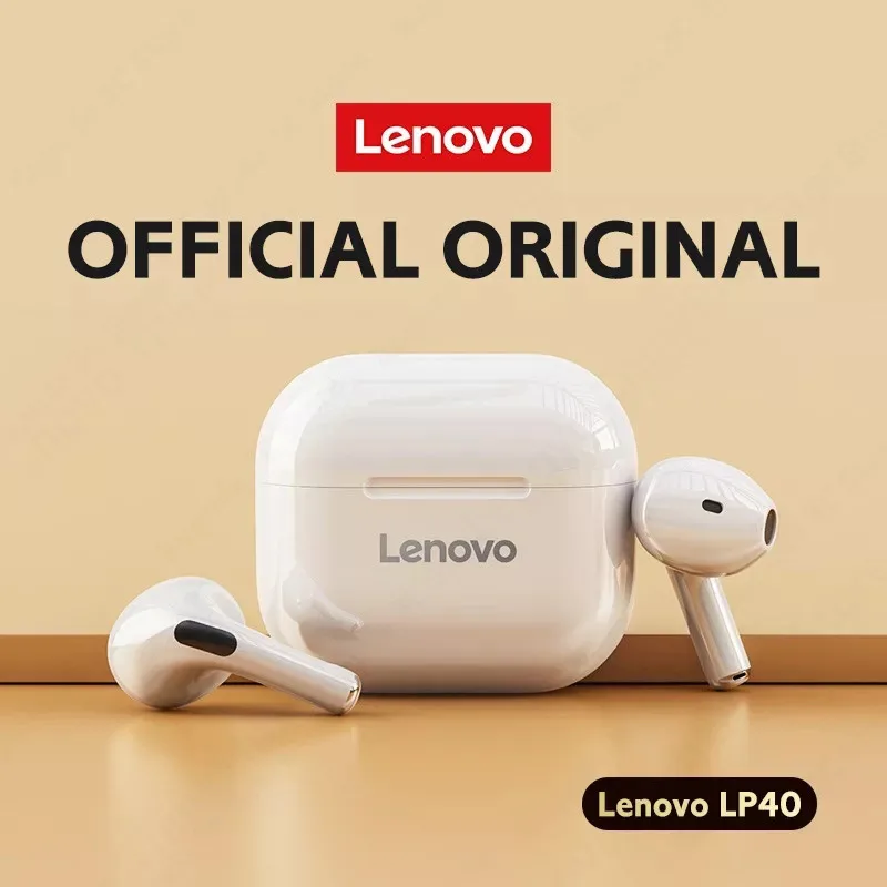 기존 Lenovo LP40 Bluetooth 5.0 TWS 무선 이어폰 인간의 귀 디자인 헤드셋 간단한 조작 이해하기 쉬운 헤드폰