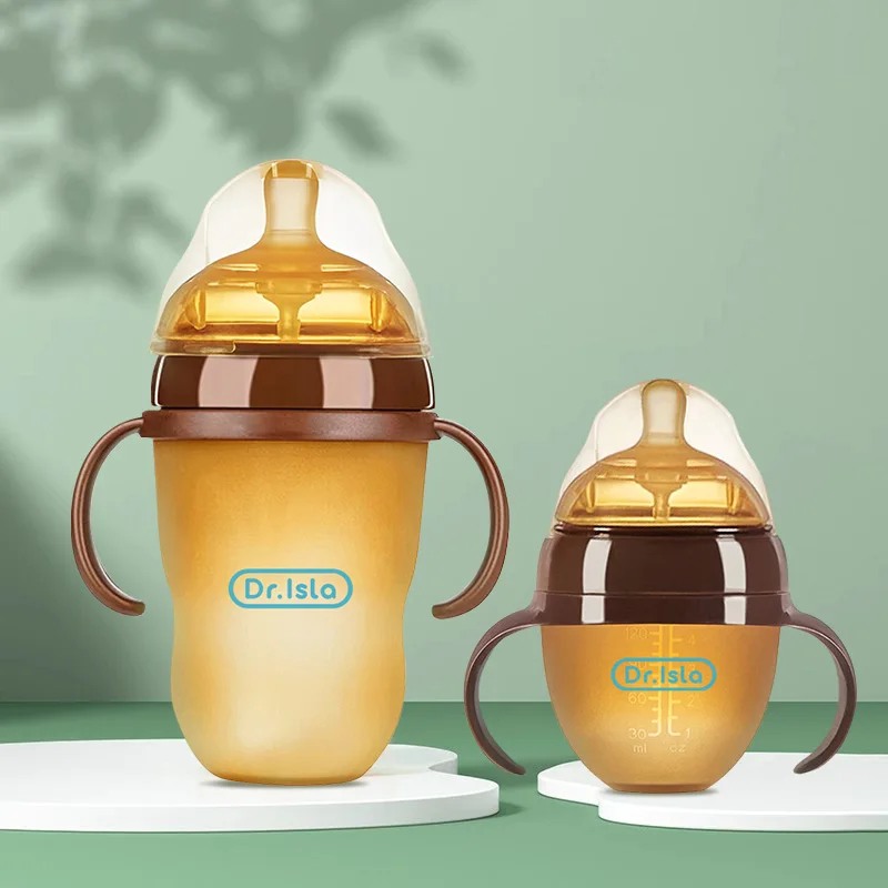 150ML/250ML 휴대용 아기 병 Slicone 먹이 병 손잡이 아기 드롭 방지 병 신생아 병 BPA 무료