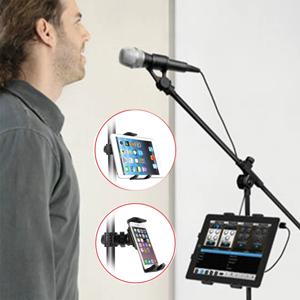 마이크 스탠드용 태블릿 홀더 및 전화 홀더 Iphone 4.5-12.9'' ereader 자동차 뒷좌석용 Apple Ipad용 ABC 플라스틱 마운트