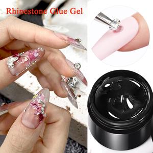 BORN PRETTY 3PCS 라인 석 접착제 젤 세트 네일 라이너 브러쉬가있는 미러 네일 파우더 UV LED 투명 Adhensive 접착제 젤