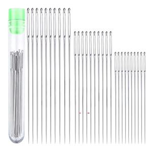 30pcs 3 크기 큰 눈 바느질 바늘 크로스 스티치 뜨개질 바늘 수제 가죽 자수 스레드 바늘 바느질 액세서리
