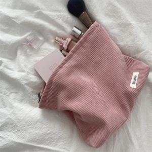 여성 인터넷 연예인을 위한 코듀로이 메이크업 가방, 대용량 립스틱 메이크업, 체인지, 휴대폰, 휴대용 가방