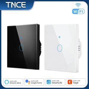 TNCE Tuya WIFI 스마트 RF433 벽 Galss 패널 스위치 EU 1/2/3/4 Gang 스마트 라이프 App 음성 제어 Alexa Google 홈으로 작동