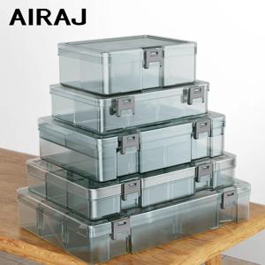 AIRAJ 다기능 플라스틱 도구 상자, 투명 두꺼운 고경도, 내압 및 분류 보관 도구 상자