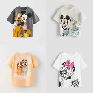 여름 새 티셔츠 소년 어린이 인쇄 귀여운 TShirt 유아 캐주얼 느슨한 유행 의상 소녀 얇은 다목적 Crewneck 탑스
