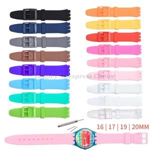 견본에 대 한 16mm 17mm 19mm 20mm 실리콘 시계 밴드 다채로운 고무 스트랩 스포츠 교체 손목 팔찌 남자 여자 액세서리