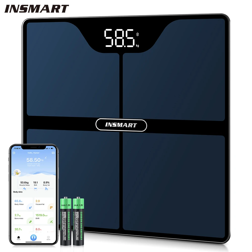 INSMART 디지털 체중계 사람 신체 균형 Inteligente 성인 180kg 스마트 체지방 전문 저울 생체 임피던스 스케일