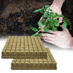 50pcs 25x25x25mm Stonewool 수경 성장 미디어 큐브 식물 큐브 토양없는 기판 파종 암면 플러그 모종 블록