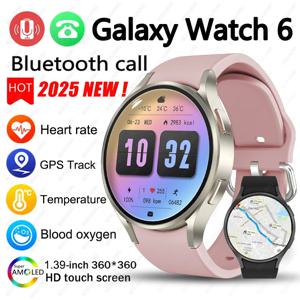 2025 Galaxy Watch 6 GPS 트랙 스마트 워치 남성용 Amoled 항상 체온 시계 표시 BT Talk Smart Watch Woman Man