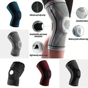 1 조각 무릎 받침대 스트랩 슬개골 내측 지원 강력한 반월 상 연골 실리콘 압축 보호 스포츠 Kneepads 러닝 바구니