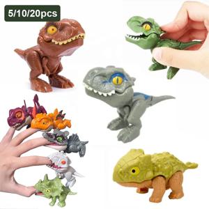 5-20PCS 재미 있은 미니 만화 동물 티라노 사우루스 장난감 플라스틱 손 물린 손가락 공룡 모바일 공동 동물 손가락 손 인형 소품