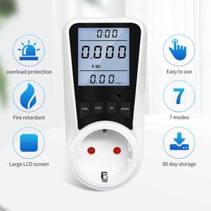 디지털 전력계 220V 110V AC 전력계 전기 소비 에너지 측정기 EU 플러그 BR FR AU 미국 영국 IT TH 전력 Kwh 와트