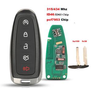 Jingyuqin 원격 자동차 키 315/433mhz Ford Edge Escape 탐험 탐험 Flex Focus Taurus 2011-2018 ID46 pcf7953 M3N5WY8609