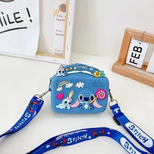 스티치 디즈니 실리콘 가방 만화 애니메이션 그림 Stich 숄더 백 릴로 & 스티치 패션 키즈 소녀 액세서리 동전 지갑 선물