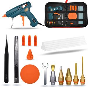 핫멜트 접착제 총 단일, 포장 SET-8 15 IN 1 도구 키트 실리콘 총 50W/OFF/150W 스위치 사용 11mm 접착제 스틱 순수 구리 노즐
