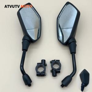1 쌍 Universial 8/10mm 22mm 오토바이 핸들 바 미러 스쿠터 전자 자전거 백미러 Electromobile 뒷면 볼록 거울