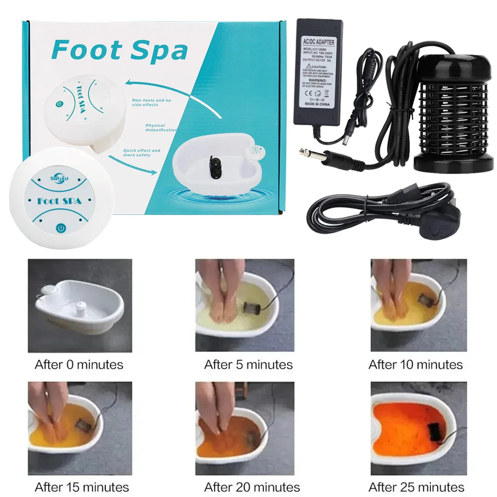 해독 이온 발 스파 목욕 기계 미니 발 목욕 이온 해독제 클렌징 Footspa Vibrat 월풀 케어 어레이 아쿠아 건강 치료